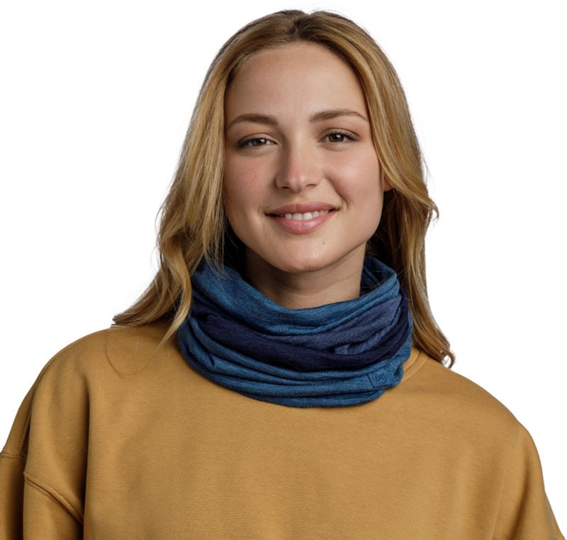 Тонкий шерстяной шарф-труба Buff Merino Move Denim Фото 2