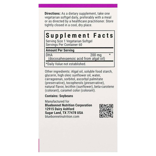 Bluebonnet Nutrition, Ladies' One® Prenatal с ДГК, 60 вегетарианских капсул (200 мг в 1 капсуле)