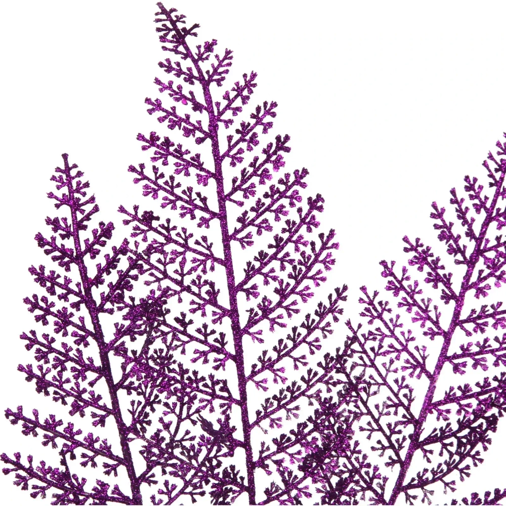 Ветка декоративная «Сверкающий папоротник» 86 см, Фиолетовый