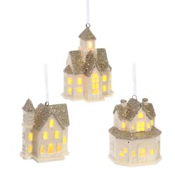 GAEM Украшение новогоднее "Домик" с подсветкой (LR44x2), L7 W5 H10 см, 3в.