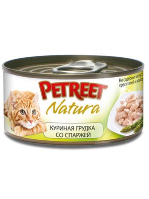 Консервы для кошек куриная грудка со спаржей 70 г, Petreet