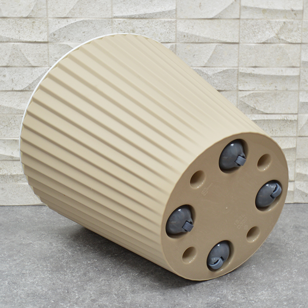 Горшок цветочный Sand 15,8л d320мм с дренажной вставкой, на колесиках, молочный шоколад