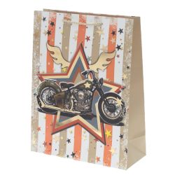 GAEM Пакет подарочный L (бумага 210г/м2, блок микс 12шт), L30 W12 H39 см, 4в.