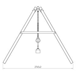 Деревянные качели с трапецией и гибкими качелями