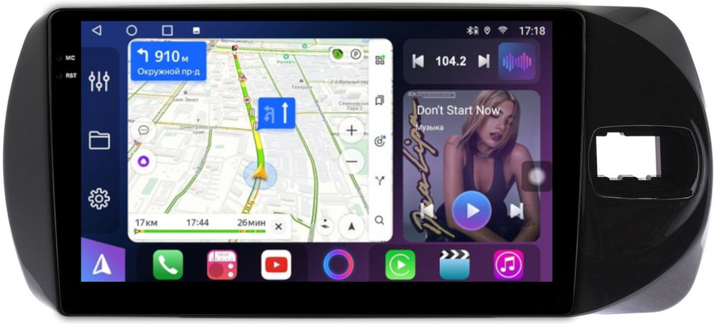 Магнитола для Toyota Vitz 3 2014-2019 - FarCar BM9-9540 монитор 9.5" QLED на Android 14, TS10, 4+32Гб, CarPlay, 4G SIM-слот