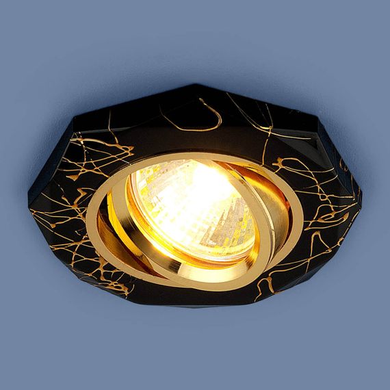 Встраиваемый светильник Elektrostandard 2040 MR16 BK/GD черный/золото a031539