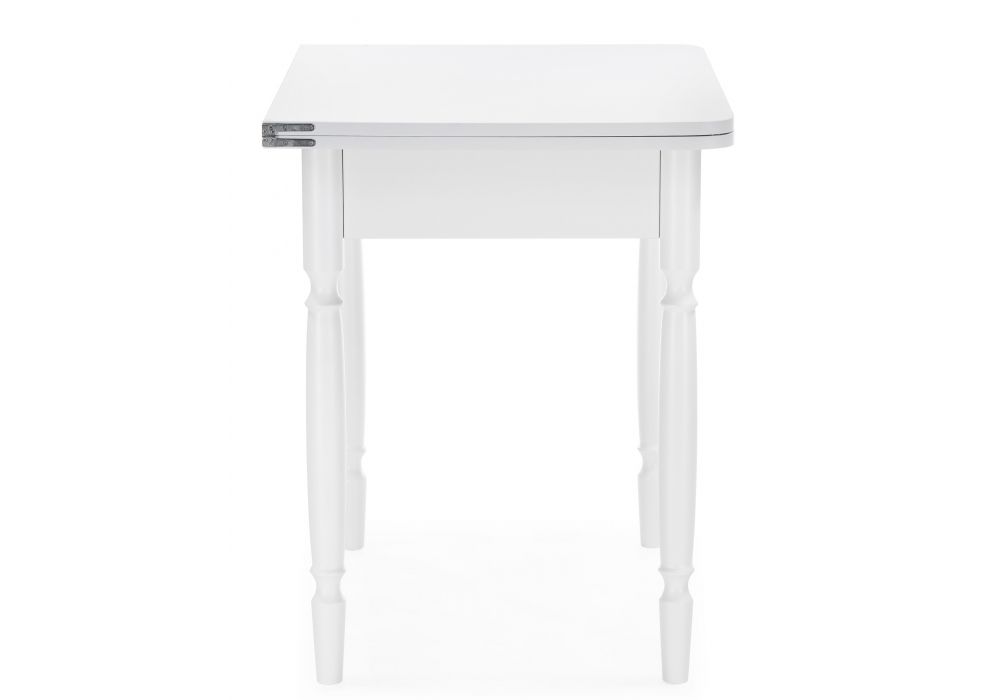 Стол Брентон с ящиком 60(120)х79х75 белый глянец