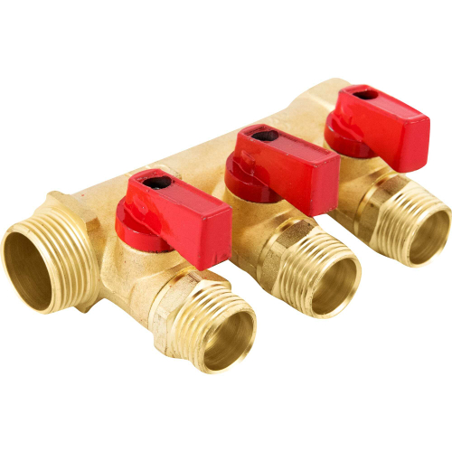 Коллектор с наружной резьбой и отсекателями 3/4" х 3 х 1/2"