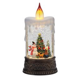 GAEM Изделие декоративное "Свеча" (подсвет, муз, вьюга, 3хААА н/п +USB), L12,5 W8 H25 см