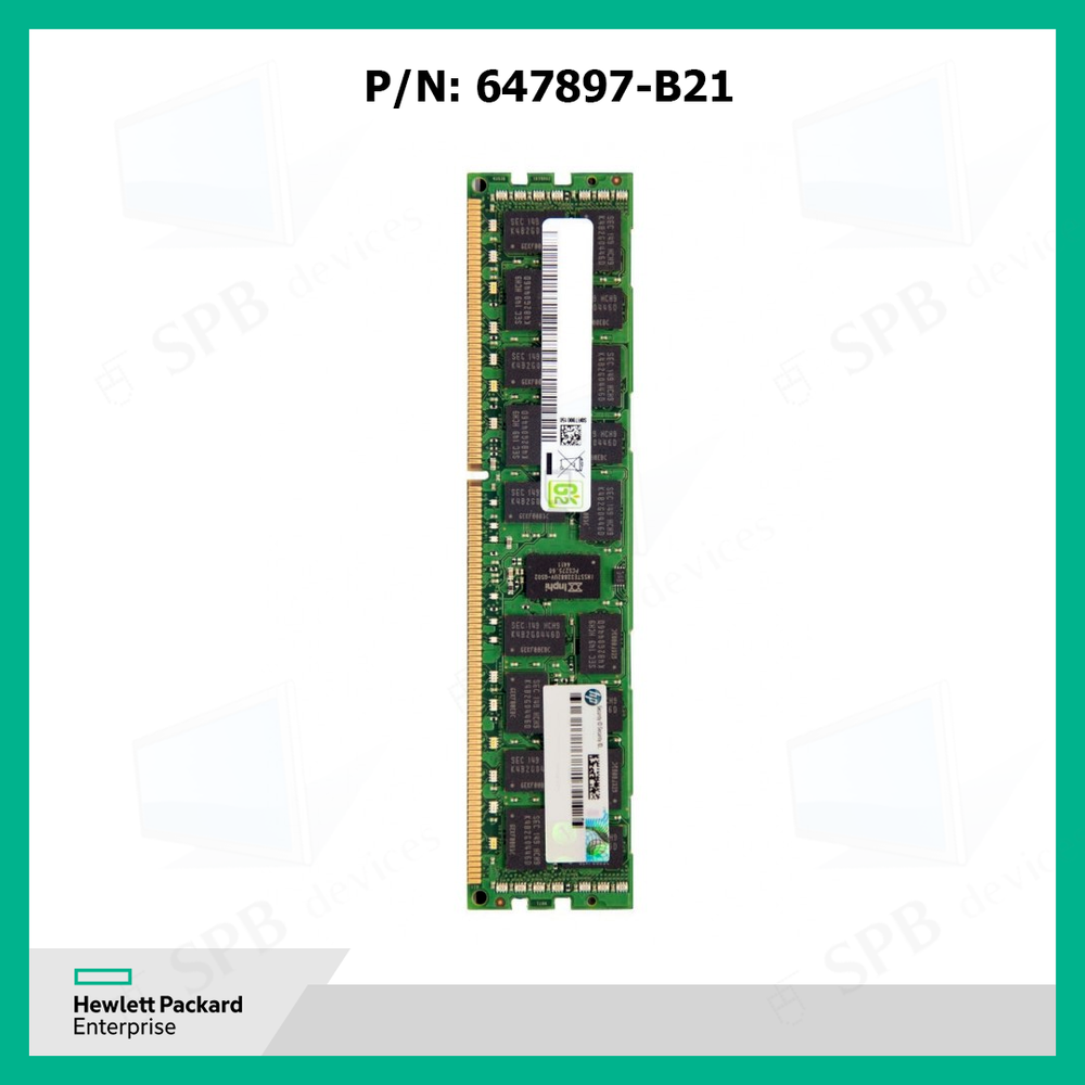 Модуль памяти HP 8 ГБ (1x8 ГБ) Dual Rank x4 PC3L-10600 (DDR3-1333) Reg CAS-9 LP (664690-001) (647897-B21)