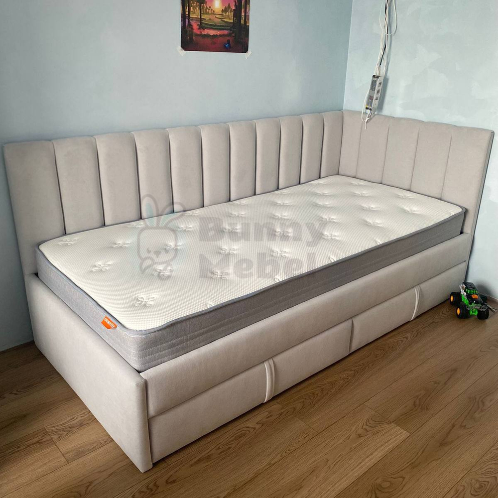 Кровать Викки (Г-образная) без окантовки изголовья