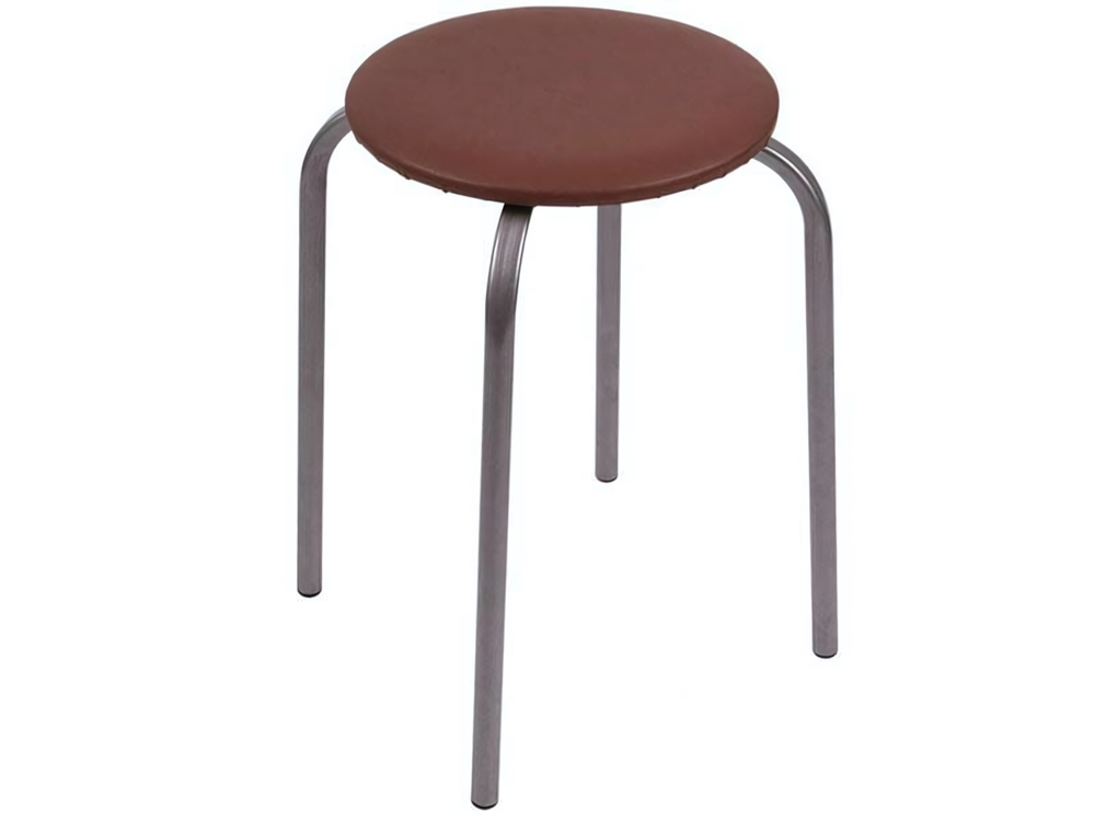 Табурет круглый мягкий "Эконом" коричневый