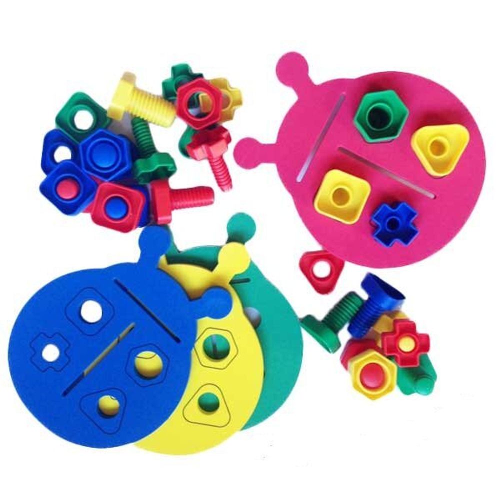 Гайки и болтики (32 шт.). Набор с блоками