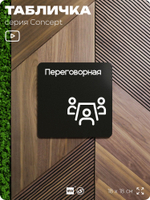 Табличка Переговорная, на дверь и стену, навигационная и информационная, серия CONCEPT, 18х18 см, Айдентика Технолоджи