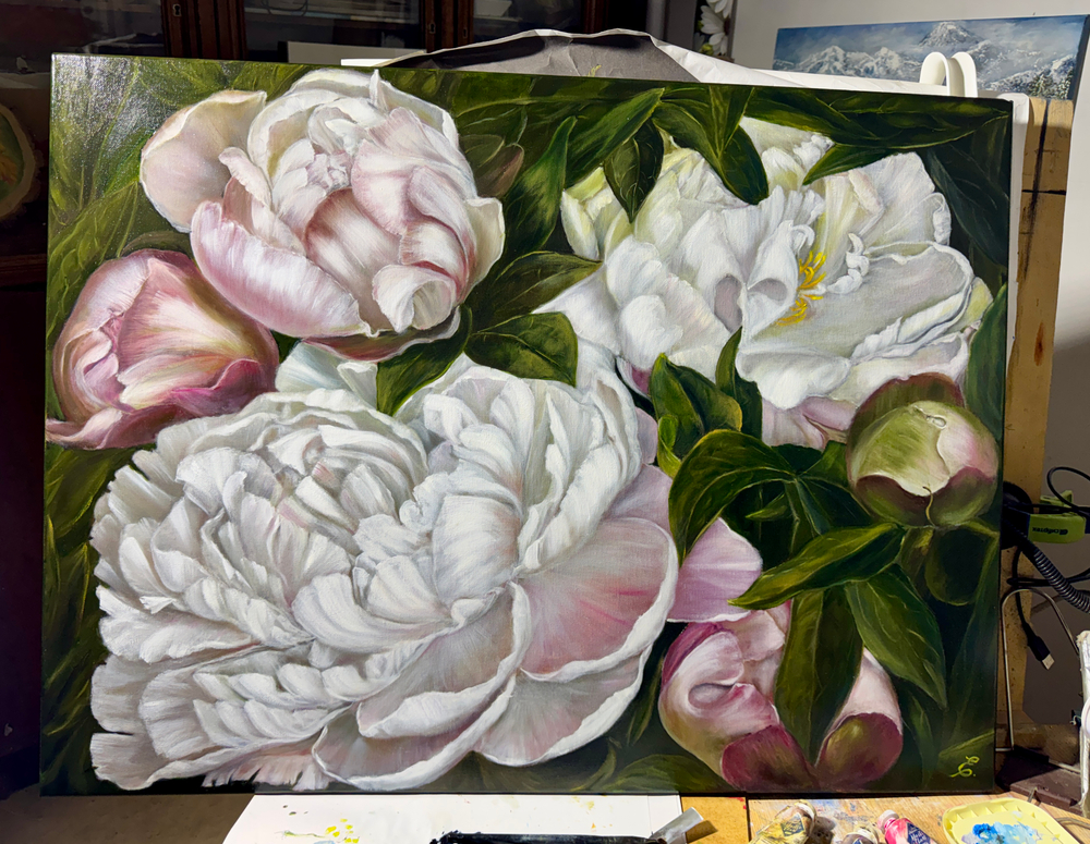 Картина «Вальс Пионов» | Холст, масло 60х80 см | Художница Ефимова Ольга