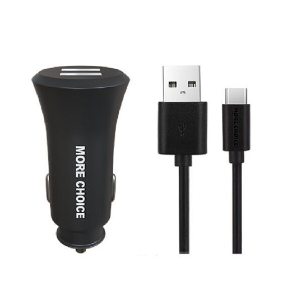 АЗУ More choice AC23a 2USB 2.4A для Type-C  (Black)