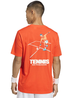 Мужская теннисная футболка Adidas Hot Egg Graphic - pure orange