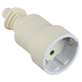 Кабельная розетка Эра R4(W) с заземлением 16А прямой ввод белая Б0019190