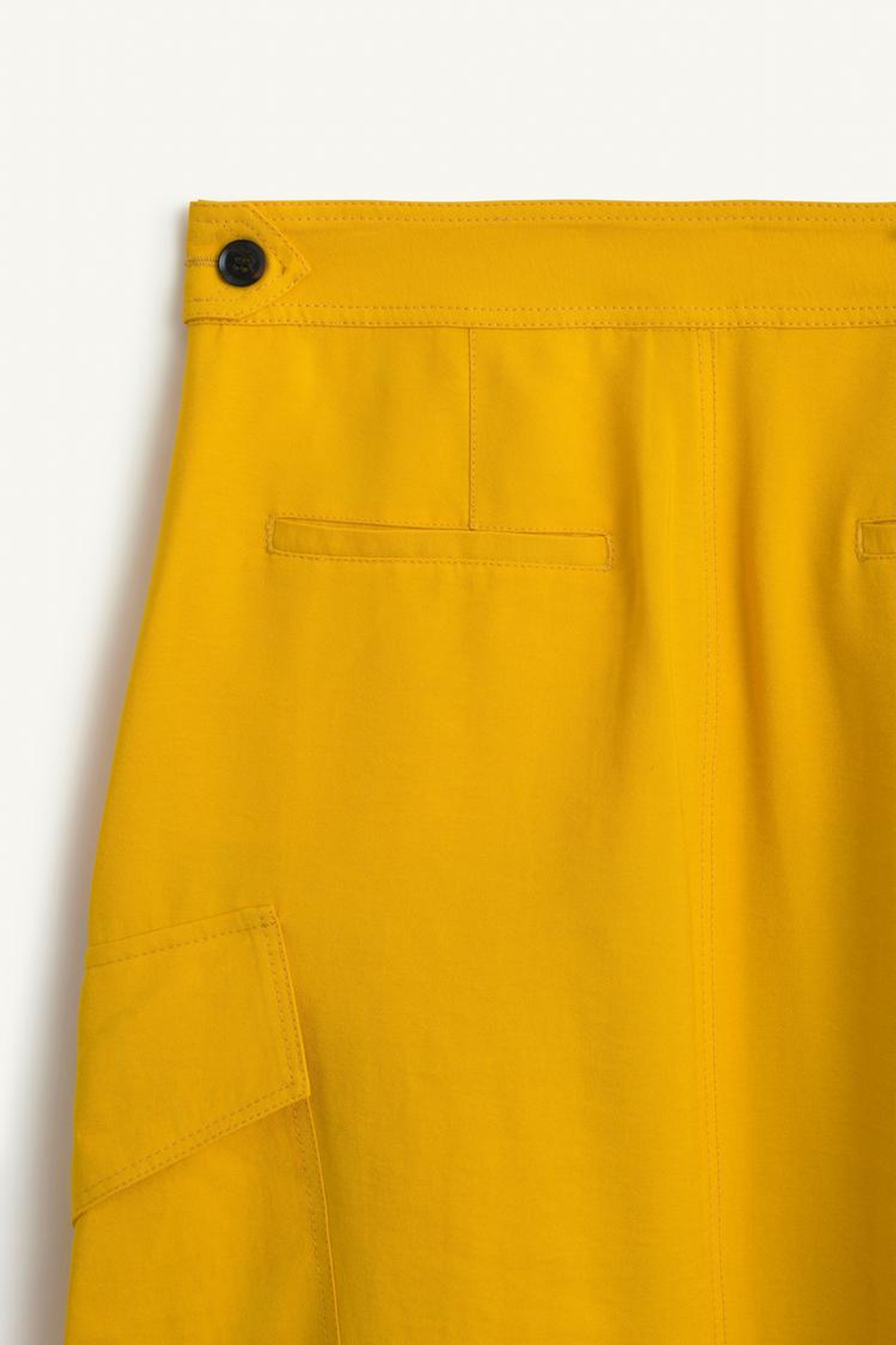 ZARA ЮБКА МИДИ АСИММЕТРИЧНОГО КРОЯ СО СРЕДНЕЙ ТАЛИЕЙ, МАНДАРИНОВЫЙ