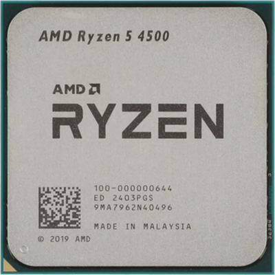 Процессор AMD Ryzen 5 4500 3,6Гц (4,1ГГц Turbo), AM4, 7nm, 6/12, L3 8Mb, 65W, OEM