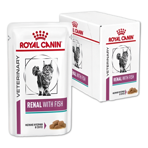 Royal Canin корм консервированный для взрослых кошек кусочки в соусе рыба поддержание функций почек