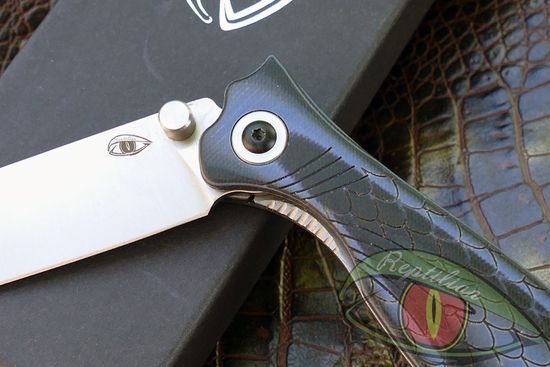 Складной нож REPTILIAN филейный Лаврак синий c клинком из стали AUS-8A, рукоять G10