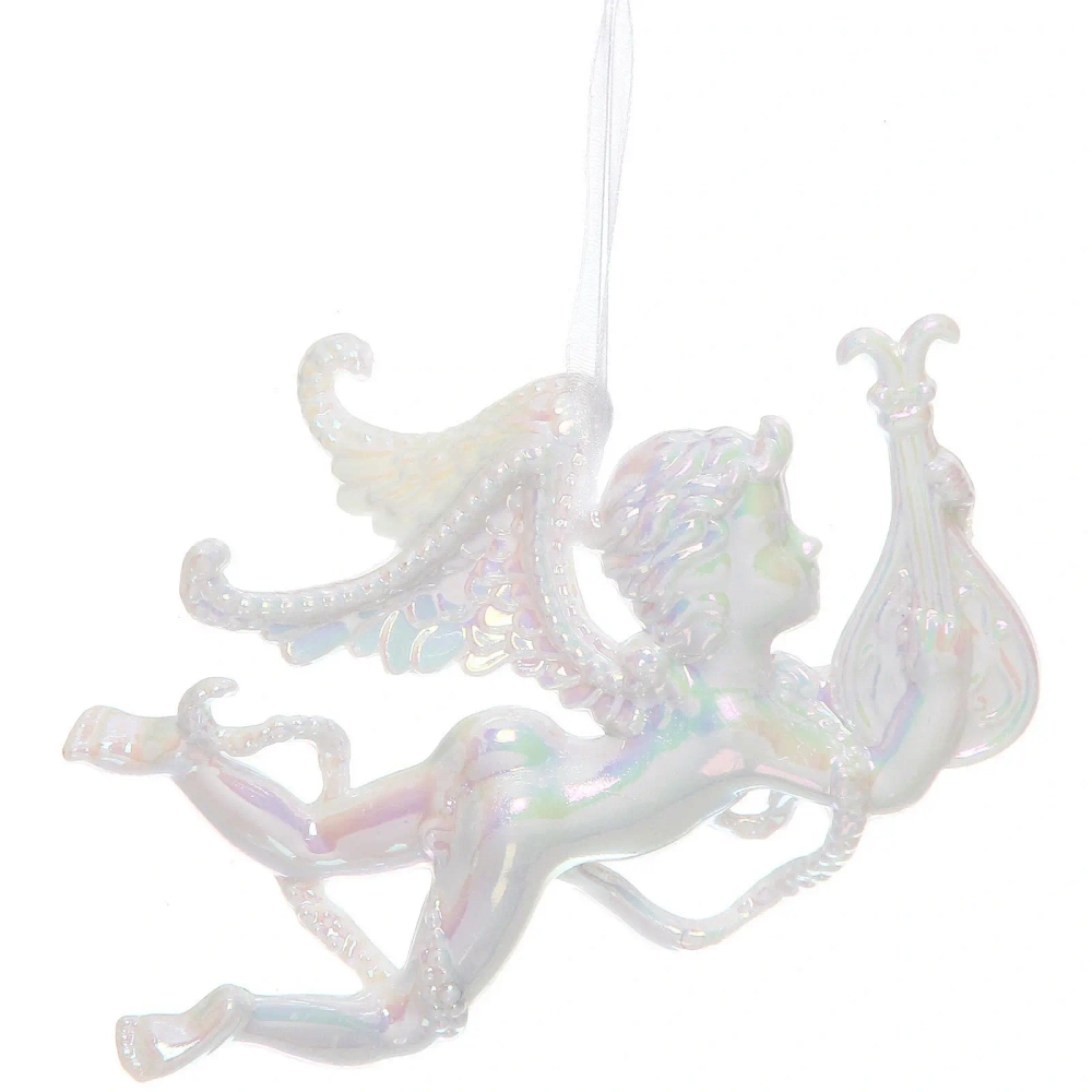 Подвеска «Парящий ангел» 14,5*8,5 см, Жемчужный