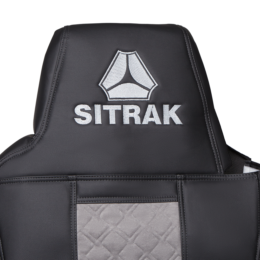 Чехлы SITRAK C7H (экокожа, черный, серая вставка)