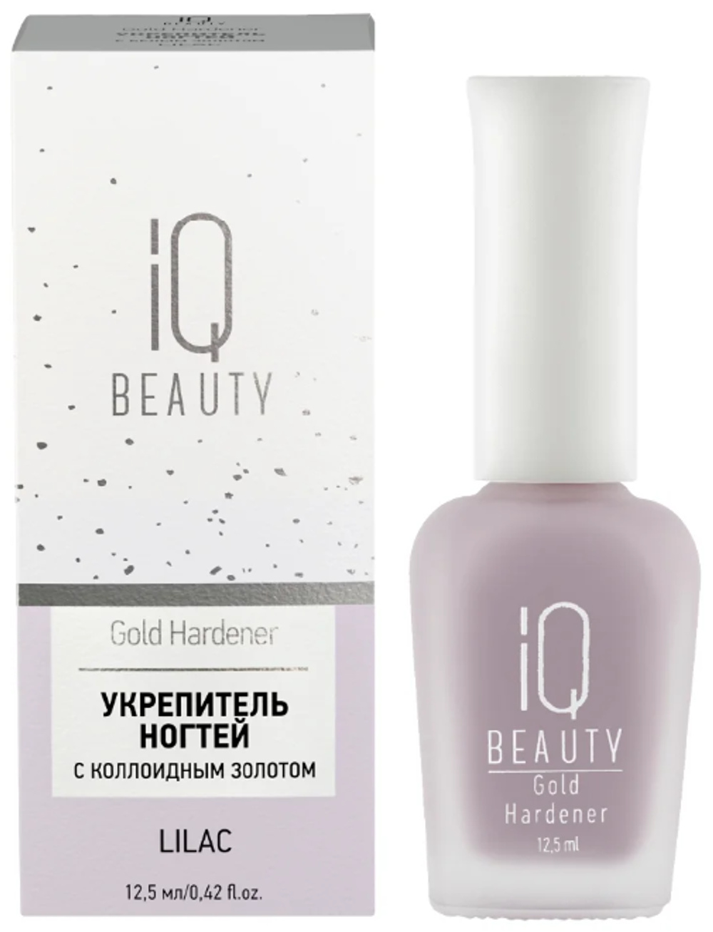 IQ Beauty Lilac - Укрепитель для ослабленных и ломких ногтей с коллоидным золотом, 12,5мл