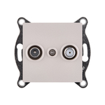 Розетка двойная TV (мама) + спутниковая SAT, кашемир матовый Kollinger REA-035CM для Aspekt, Eleganz, Reflex