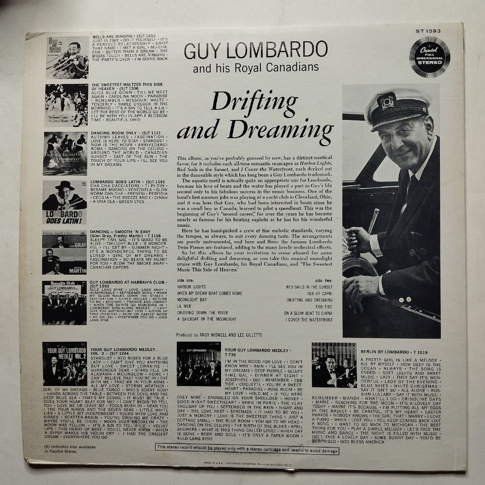 Винтажная виниловая пластинка LP Guy Lombardo And His Royal Canadians Drifting And Dreaming (USA 1971)