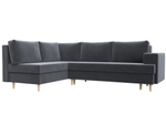 Диван угловой Сильвана левый угол, Серый, Велюр, 100843L