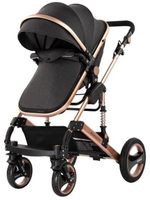 Коляска-трансформер 2в1 Wisesonle 739 Черный текстиль