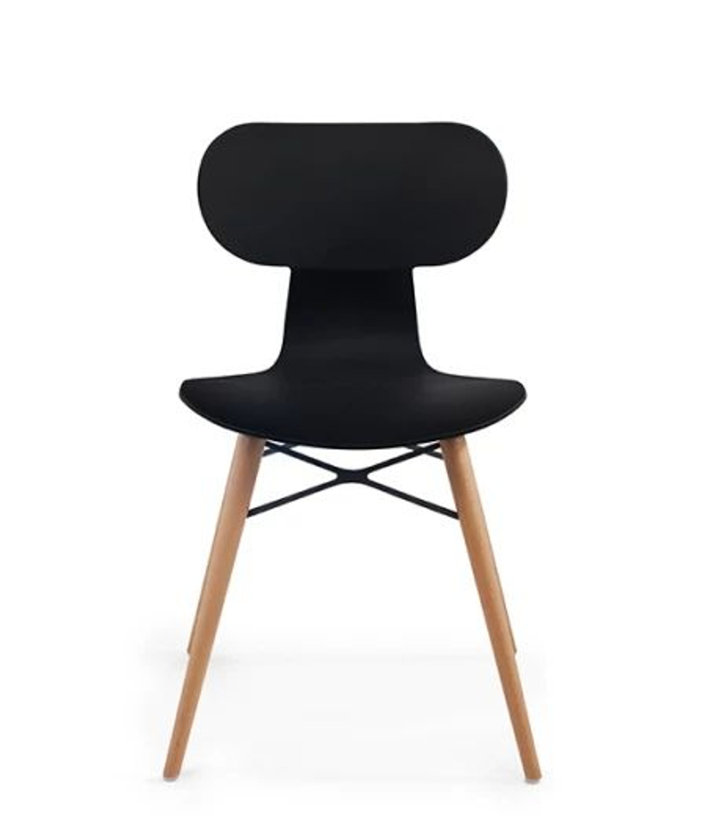 Стул пластиковый Papatya Yugo-S Wox Beech, черный