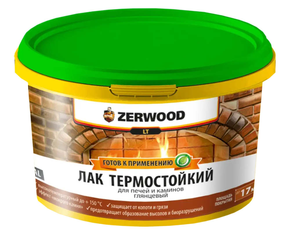 ZERWOOD LT  Лак акриловый термостойкий для печей и каминов глянцевый 2,5кг (ИжСинтез)