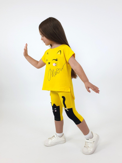 02-123-11 Комплект для девочки (фуфайка+ лосины)