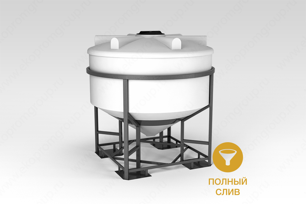 Емкость в обрешетке ЭкоПром ФМ 3000 л. конусная (208x208x215см;белый) - арт.555741