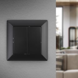 Выключатель Intro Solo 4-104-05 двухклавишный 10А-250В, IP20, СУ, антрацит