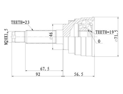 ШРУС наружный (компл.) DAEWOO Matiz 0.8-1.0 98 без ABS GANZ GIK04049