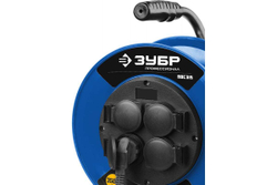 Силовой удлинитель на катушке ЗУБР Профессионал 3х1.5, 30м, 3500Вт, IP44, ПВС 315, 55081-30