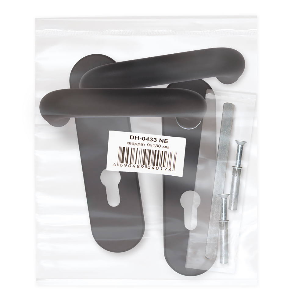 Ручка дверная FP.DH172.0433 NE (DH-0433 NE) (9x130) с пружиной BL-24 черный