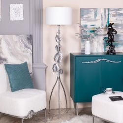 Светильник напольный торшер Monstera Deliciosa (Монстера) с абажуром Винтаж-2 Белый