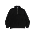 A Bathing Ape College Monogram Logo Half Zip Relax Fit Crewneck Свитшот