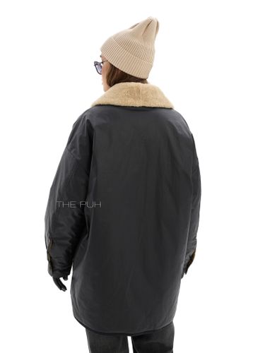 Удлиненная двусторонняя куртка с меховым воротником