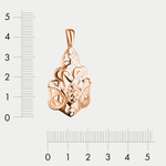 Подвеска из розового золота 585 пробы без вставки для женщин (арт. 30-10010-1898)