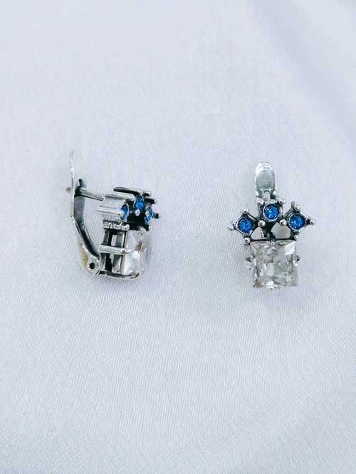 "Мельтен" серьги в серебряном покрытии из коллекции "Погода" от Jenavi  с английским замком