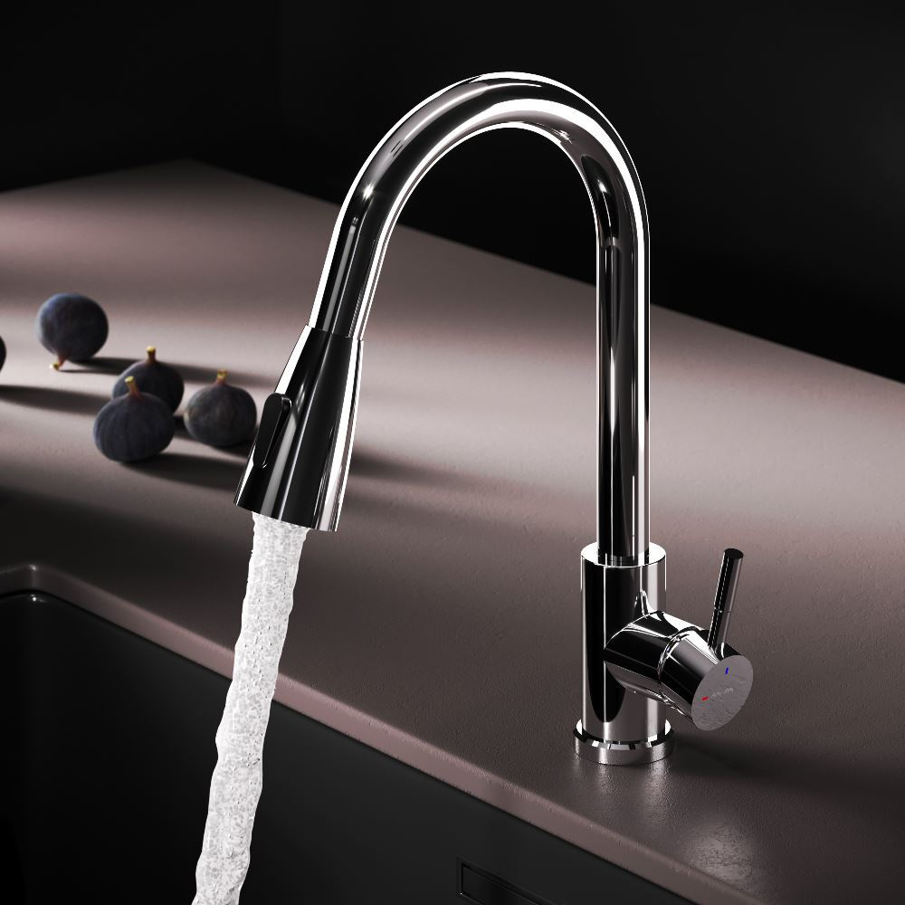 Смеситель для кухни с вытягивающимся изливом, хром AM.PM X-Joy S F85B07500