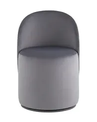 Крутящийся пуф со спинкой Loreen, серый велюр