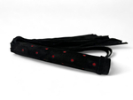 Черная замшевая плеть с красными точками на рукояти Red dot Princess - 43 см. (Цвет: черный)