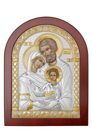 Св. Семейство, икона арочная, красное дерево, 86х112